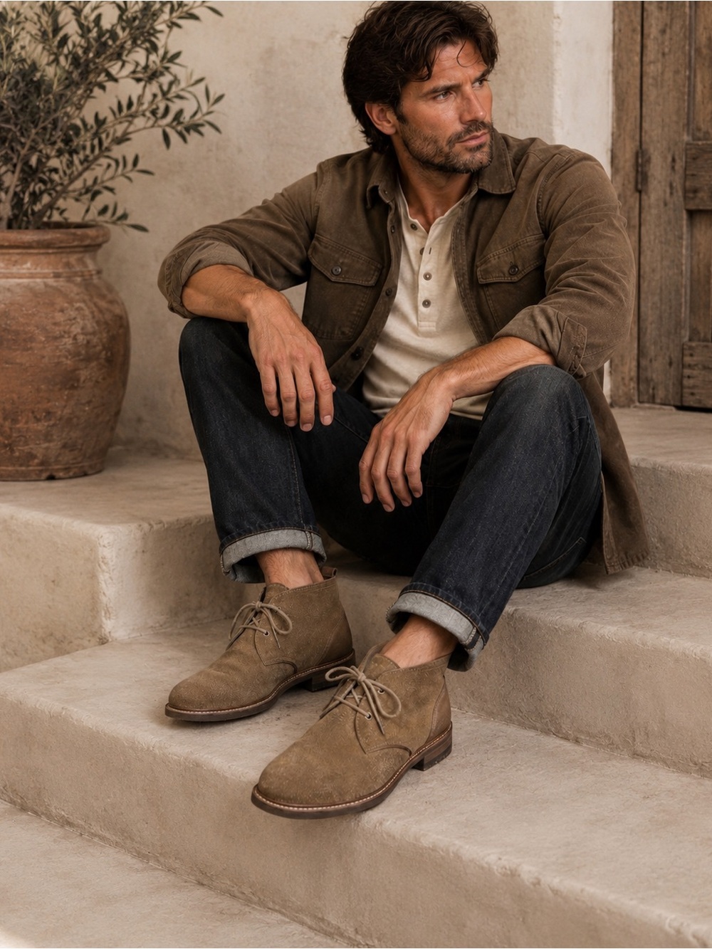 MARC NEW YORK Andrew Marc Stanton Suede Burnished Chukka Boots Rugged Classic 12